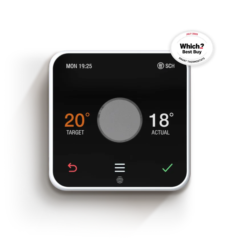 Hive Smart Thermostat unit, the control paired to the Hive app