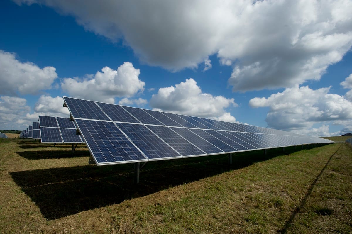 Solar panels installed across the roof of a London home
