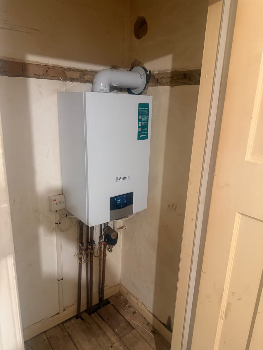 Completed Vaillant combi boiler installation in a London property